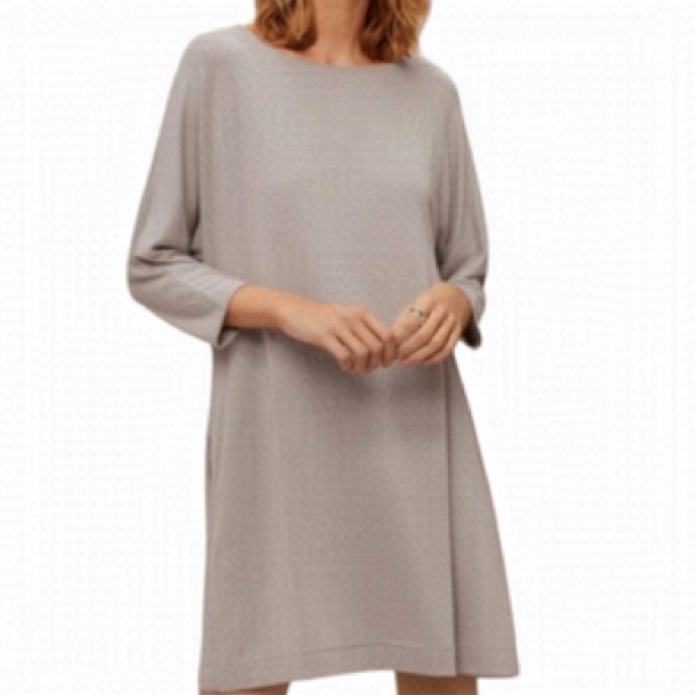 Aritzia Wilfred Free Knit dress Cober Greige Gray/Beige Pockets Sz XS Oversized